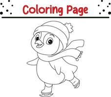 contento Natale animale colorazione pagina. nero e bianca vettore illustrazione per colorazione libro