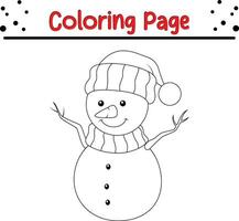 carino pupazzo di neve colorazione pagina. contento Natale animale colorazione libro. vettore