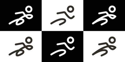 design logo correre semplice linea icona vettore illustrazione