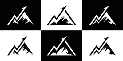 logo design creativo montagna e freccia finanziario icona vettore illustrazione 2