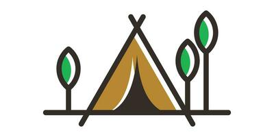 campeggio logo design icona vettore illustrazione