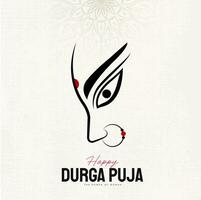 contento Durga puja illustrazioni Durga viso subh Navratri vettore