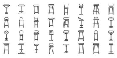 bar sgabello icone impostato schema vettore. sedia club vettore