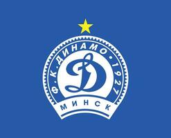 fk dinamo minsk club logo simbolo bielorussia lega calcio astratto design vettore illustrazione con blu sfondo