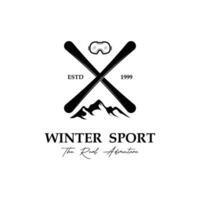 sciare logo vettore icona illustrazione design