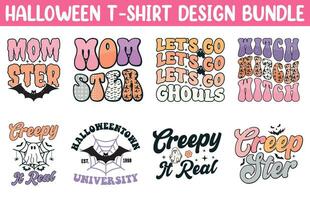 carino Halloween t camicia vettore fascio, Halloween t camicia design impostare, contento Halloween t camicia vettore collezione, di moda Halloween t camicie illustrazione