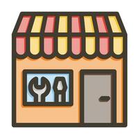 riparazione negozio vettore di spessore linea pieno colori icona per personale e commerciale uso.