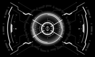 hud fantascienza interfaccia schermo Visualizza bianca geometrico su nero design virtuale la realtà futuristico tecnologia creativo Schermo vettore