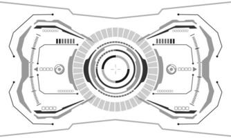 hud fantascienza interfaccia schermo Visualizza grigio geometrico su bianca design virtuale la realtà futuristico tecnologia creativo Schermo vettore