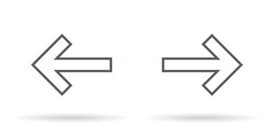 giusto e sinistra freccia linea icona vettore isolato su bianca sfondo