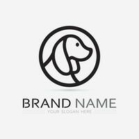 cane logo e icona animale vettore illustrazione design grafico