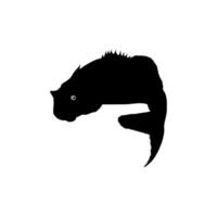 basso pesce silhouette, può uso per arte illustrazione, logo grammo, pittogramma, mascotte, sito web, o grafico design elemento. vettore illustrazione