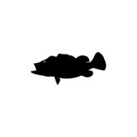 basso pesce silhouette, può uso per arte illustrazione, logo grammo, pittogramma, mascotte, sito web, o grafico design elemento. vettore illustrazione