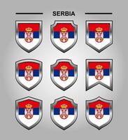 Serbia nazionale emblemi bandiera con lusso scudo vettore