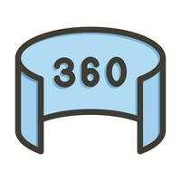 360 Immagine vettore di spessore linea pieno colori icona per personale e commerciale uso.