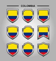 Colombia nazionale emblemi bandiera con lusso scudo vettore