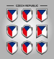 ceco repubblica nazionale emblemi bandiera con lusso scudo vettore