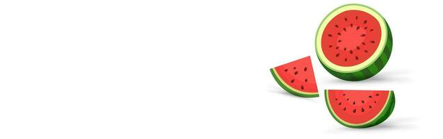 vettore bandiera modello design per sano anguria frutta pezzi tagliare su isolato sfondo bandiera modello