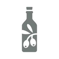 oliva olio logo con olive ramo. olio sughero bottiglia vettore icona.