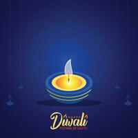 contento Diwali illustrazione sfondo design. vettore