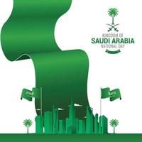 bandiera della celebrazione della festa nazionale dell'arabia saudita vettore