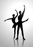 illustrazione della siluetta di una coppia che balla balletto vettore