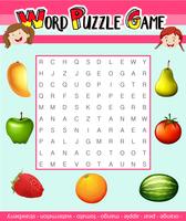 Esprima il modello del gioco di puzzle con il tema della frutta vettore