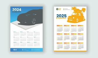 calendario 2024, 2025 vettore calendario design impostare. il settimana inizia su Domenica o parete calendari nel un' minimalista stile
