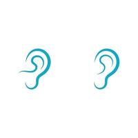 vettore dell'icona del logo dell'udito dell'orecchio