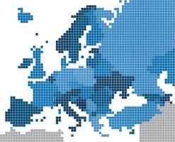 geometria forma quadrata della mappa Europa su sfondo bianco. vettore