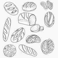 doodle schizzo a mano libera disegno del pane. vettore