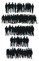 Immagine di folla silhouette, gruppo di le persone. maschio e femmina corpo forme vettore