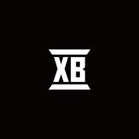 xb logo monogramma con modello di design a forma di pilastro vettore