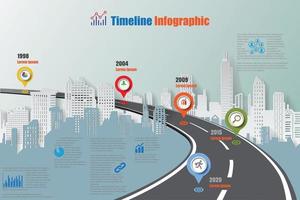 business roadmap timeline modello infografico illustrazione vettoriale