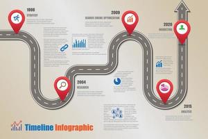 business roadmap timeline modello infografico illustrazione vettoriale