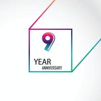 9 anniversario logo vettoriale 9