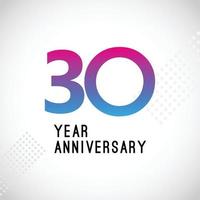 Vettore del logo dell'anniversario di 30 anni