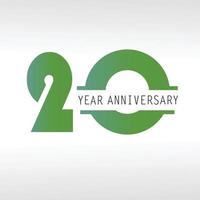 Modello di vettore del logo dell'anniversario di 20 anni