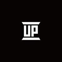 up logo monogramma con modello di design a forma di pilastro vettore