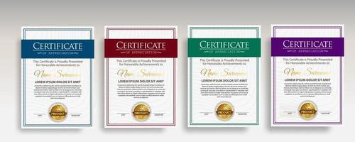 modello di certificato moderno diploma premium vettore