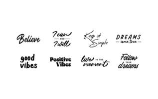 positivo citazioni lettering design collezione. motivazionale messaggi. Seguire il tuo sogni. vettore