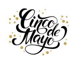 Cinco de Mayo scintillante lettering design. vettore