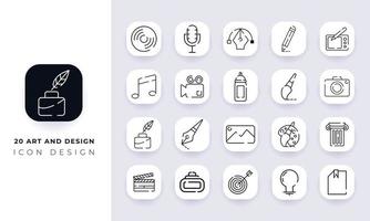 line art icon pack incompleto di arte e design. vettore