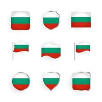 set di icone bandiera bulgaria vettore