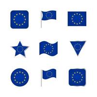 set di icone della bandiera dell'europa vettore