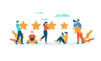 risultato valutazione valutazione a cinque stelle le persone danno un feedback vettore