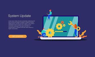 concetto di illustrazione vettoriale di aggiornamento del sistema software