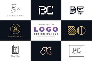set di lettere iniziali di raccolta bc logo design. vettore