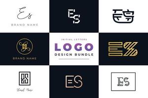 set di lettere iniziali di raccolta es logo design. vettore