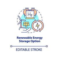 icona del concetto di opzione di stoccaggio di energia rinnovabile vettore